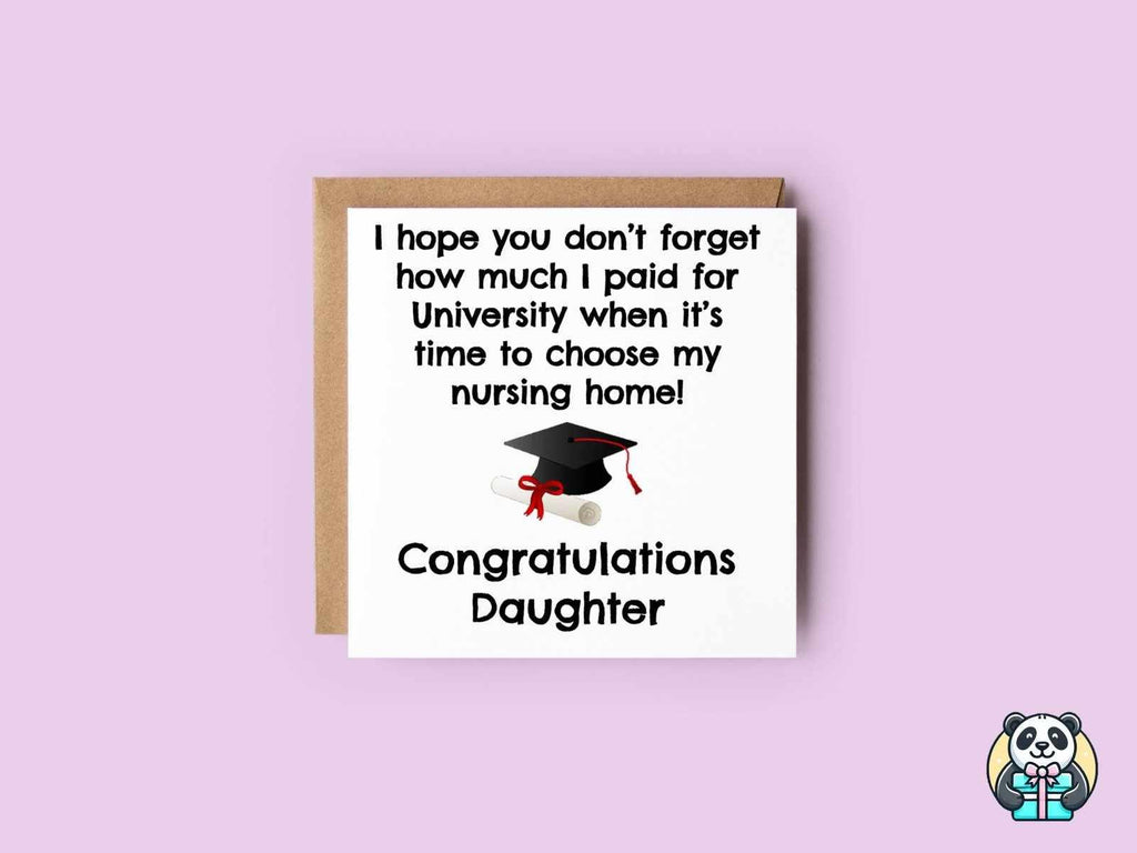 Nursing Home Graduation Greetings Card - Daughter - The Gifted Panda