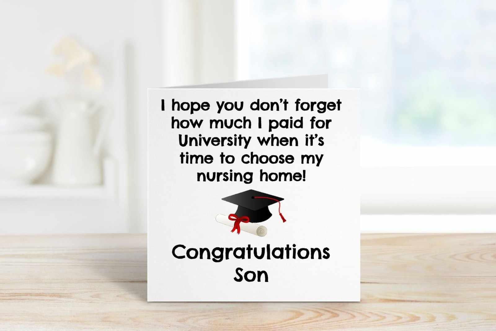 Nursing Home Graduation Greetings Card - Son - The Gifted Panda