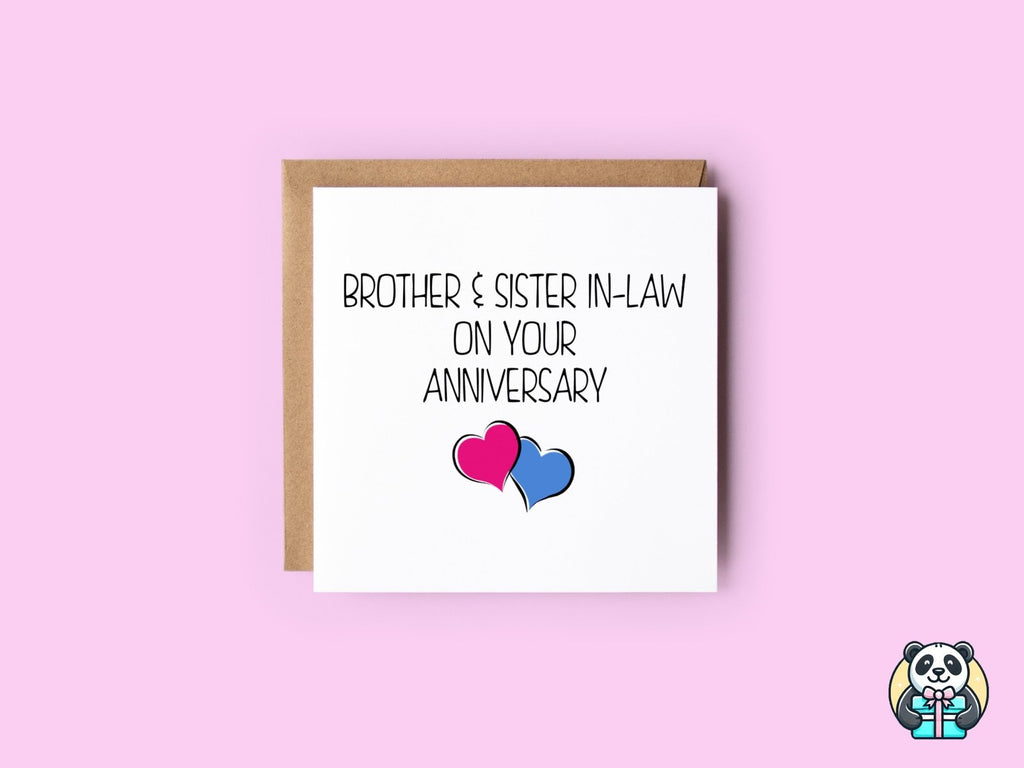 On Your Anniversary Brother/Sister In Law Card - The Gifted Panda