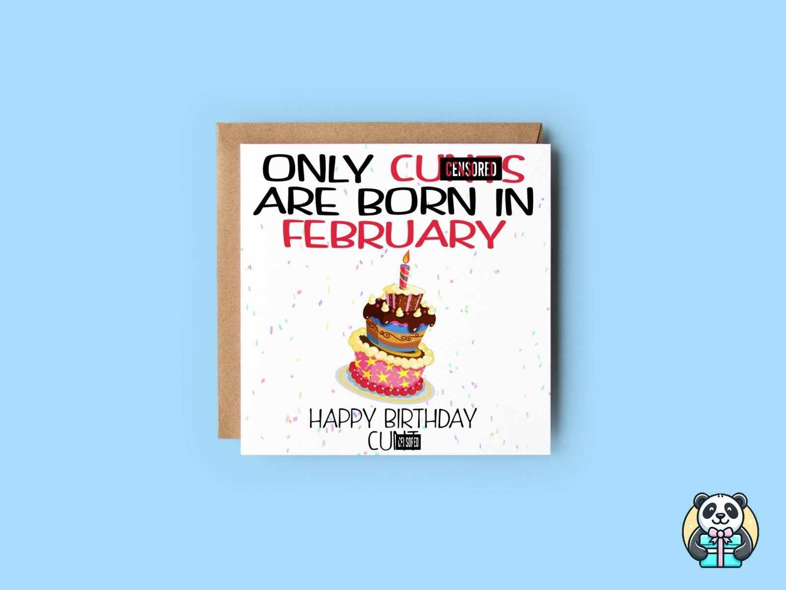 Only XXX Are Born - Cake Design - Greetings Card - The Gifted Panda Main image