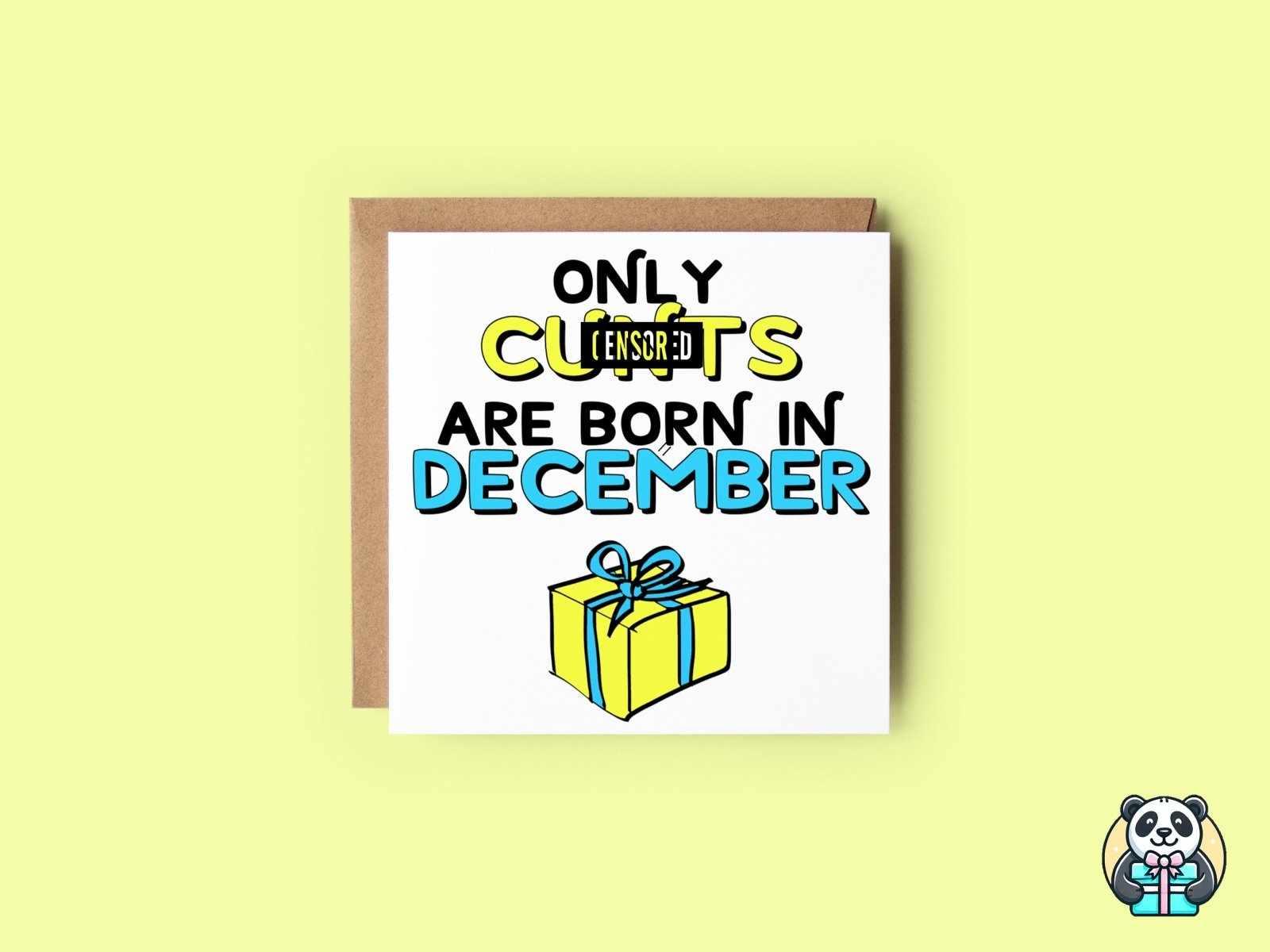 Only XXX Are Born XXX - Present Design - Greetings Card - The Gifted Panda Main image