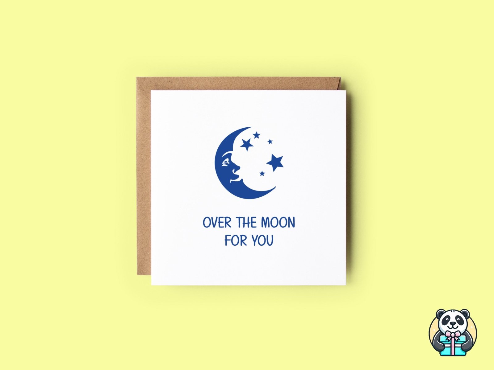Over The Moon For You Card - The Gifted Panda Main image