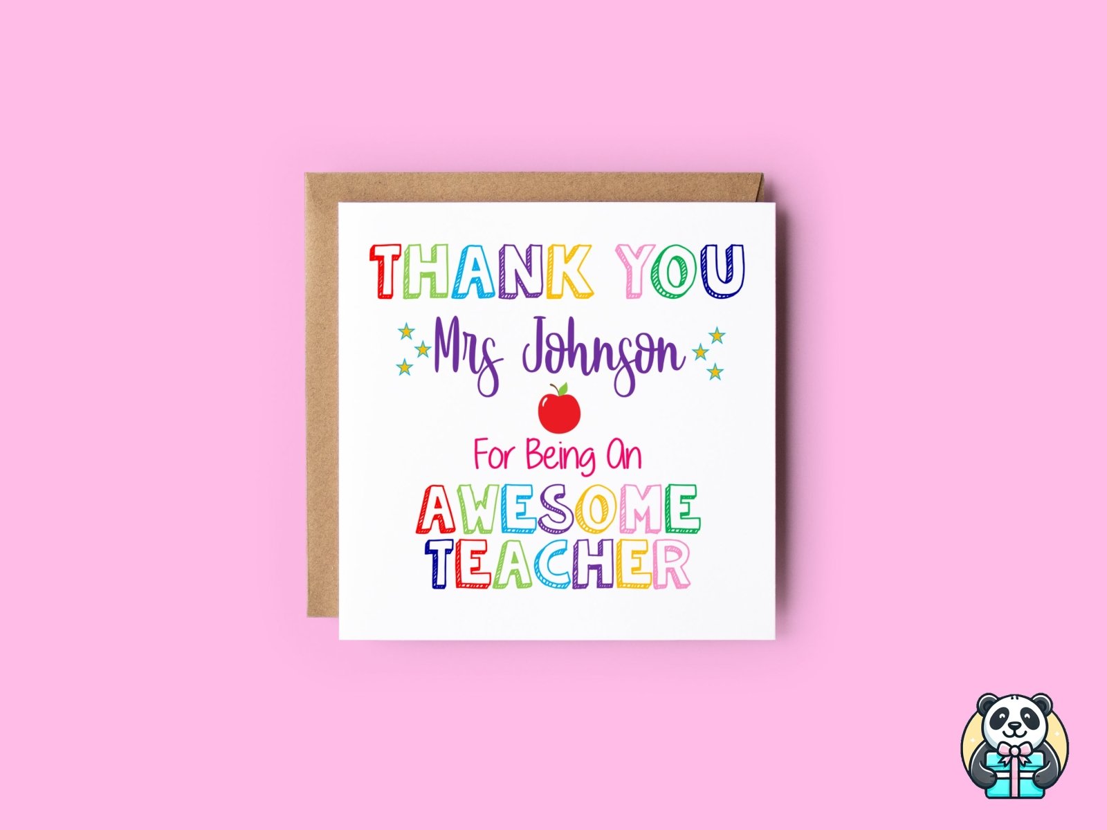 Personalised Awesome Teacher Card - The Gifted Panda Main image