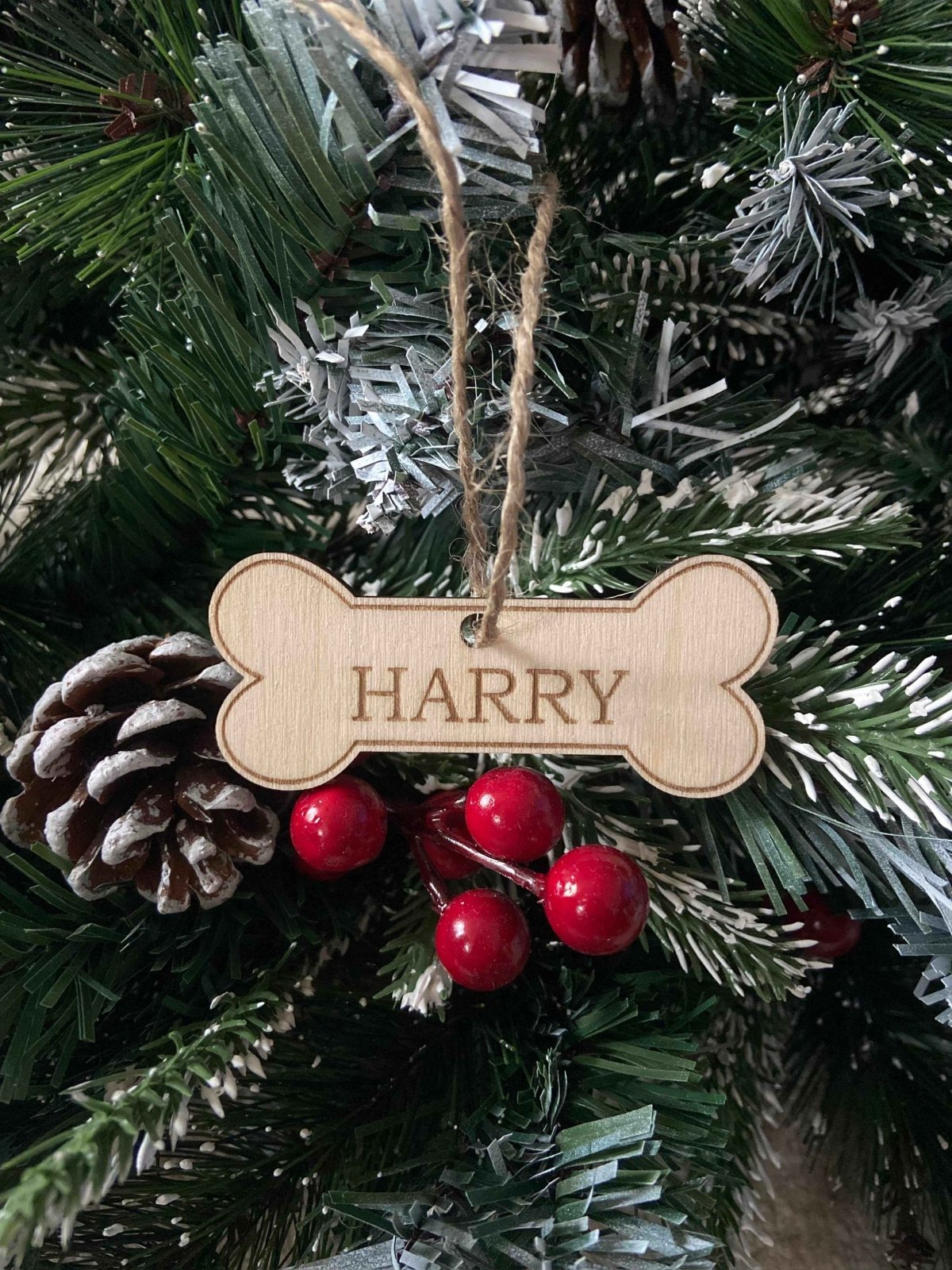 Personalised Dog Bone Christmas Tree Ornament - The Gifted Panda