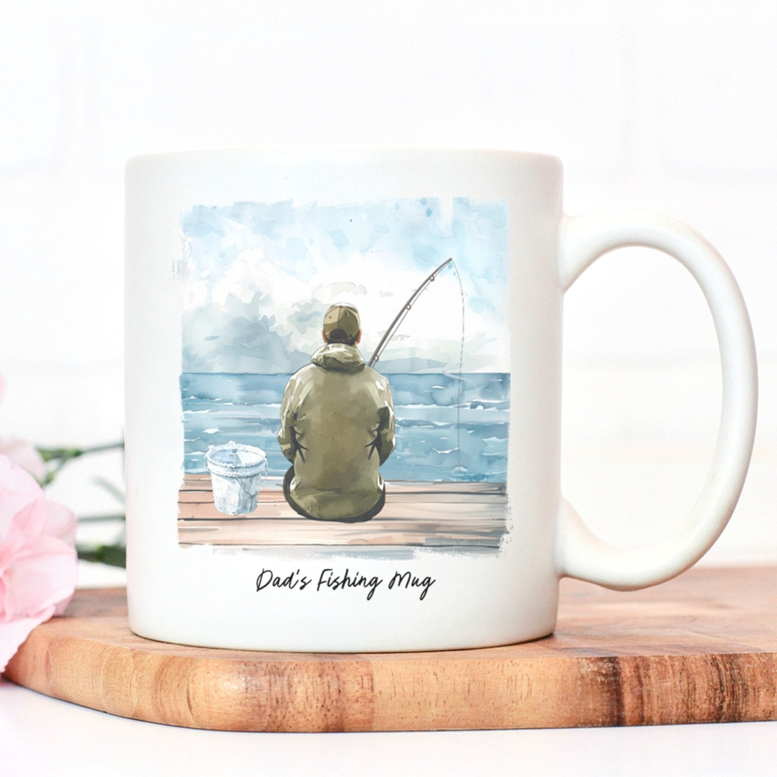 Personalised Fishing Mug - Background A - The Gifted Panda