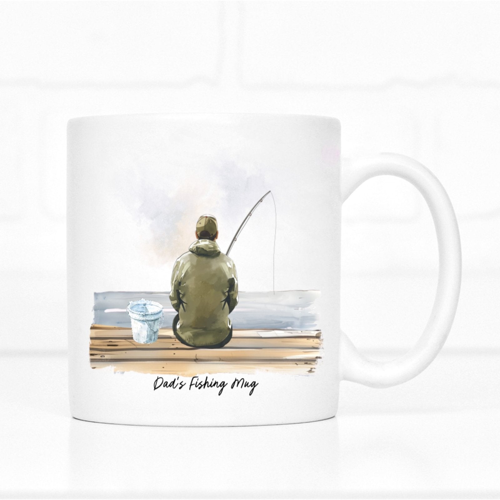 Personalised Fishing Mug - Background B - The Gifted Panda