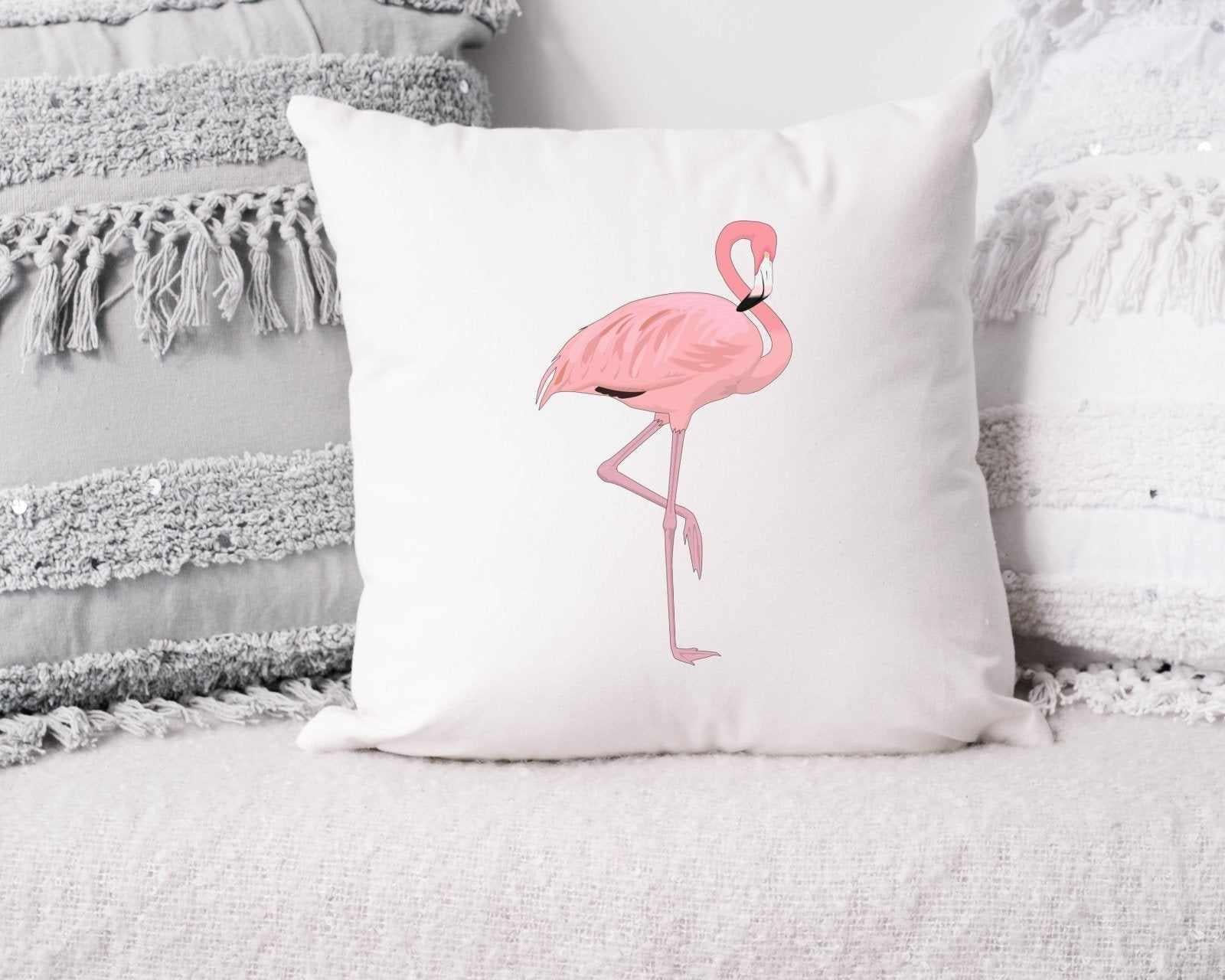 Personalised Flamingo White Cushion Cover Secondary image