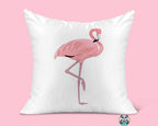 Personalised Flamingo White Cushion Cover - The Gifted Panda
