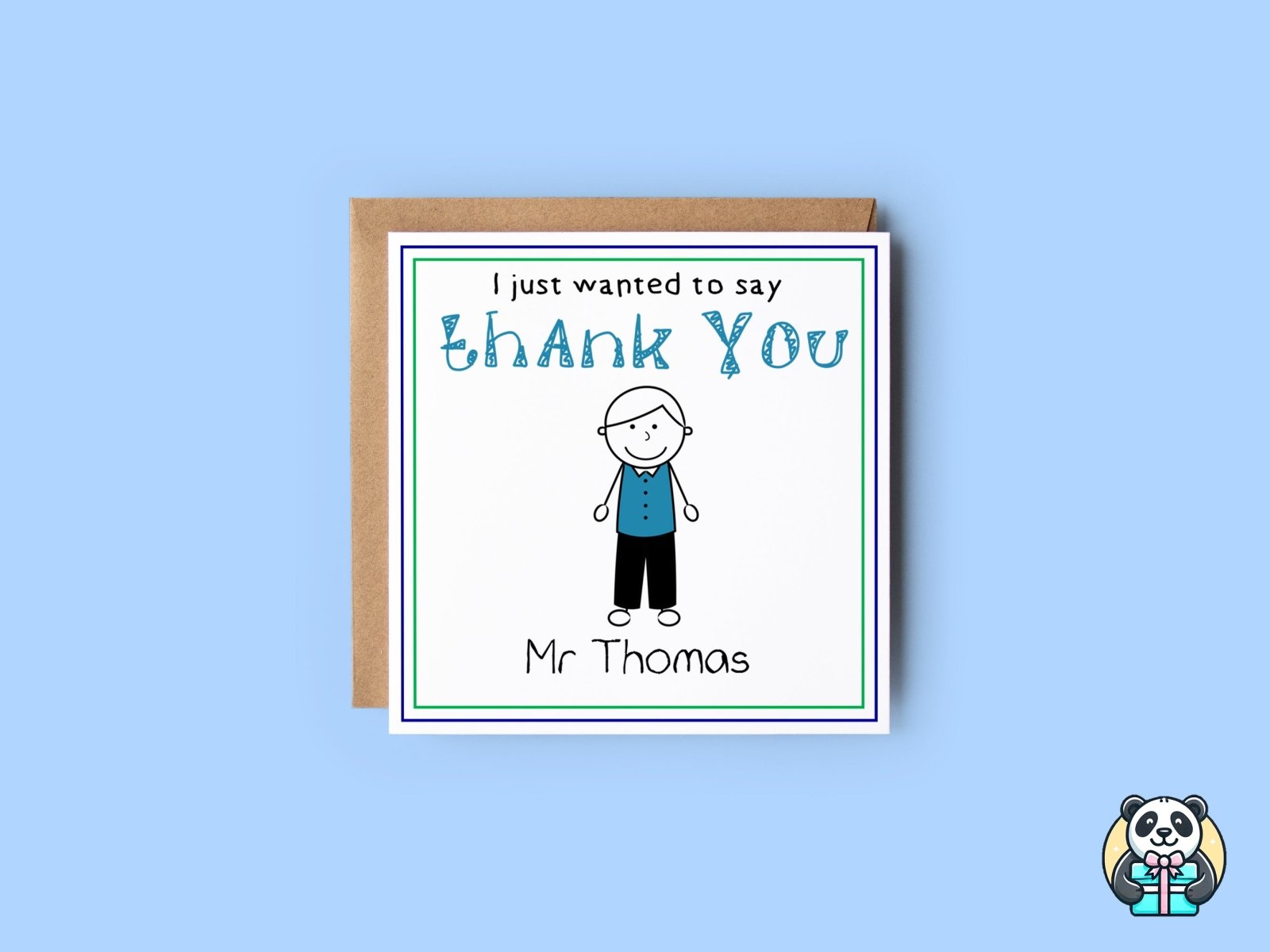 Personalised I Just Wanted To Thank You Teacher Card - The Gifted Panda Main image