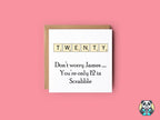 PERSONALISED Scrabble Age 20 Birthday Card - The Gifted Panda