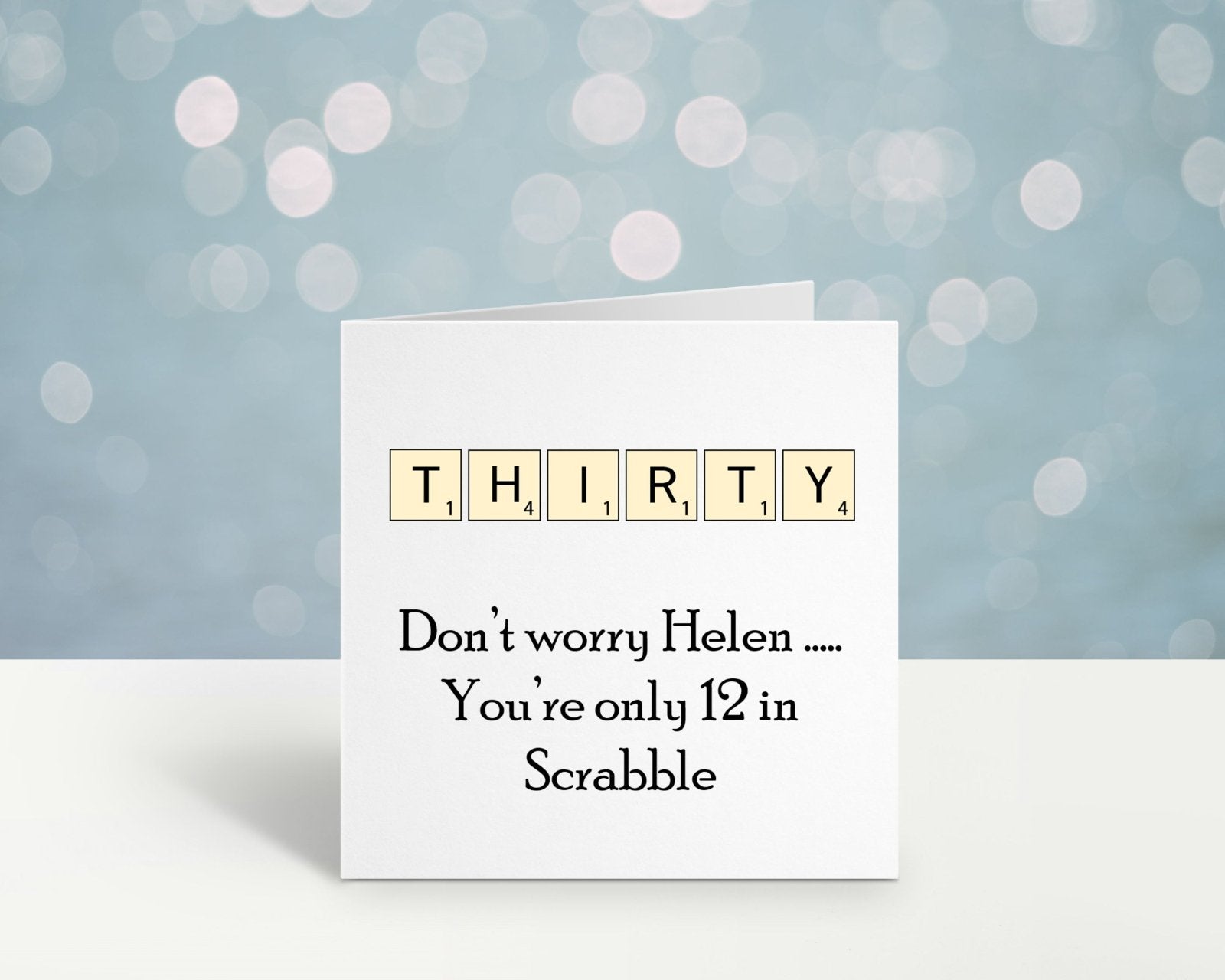 PERSONALISED Scrabble Age 30 Birthday Card - The Gifted Panda