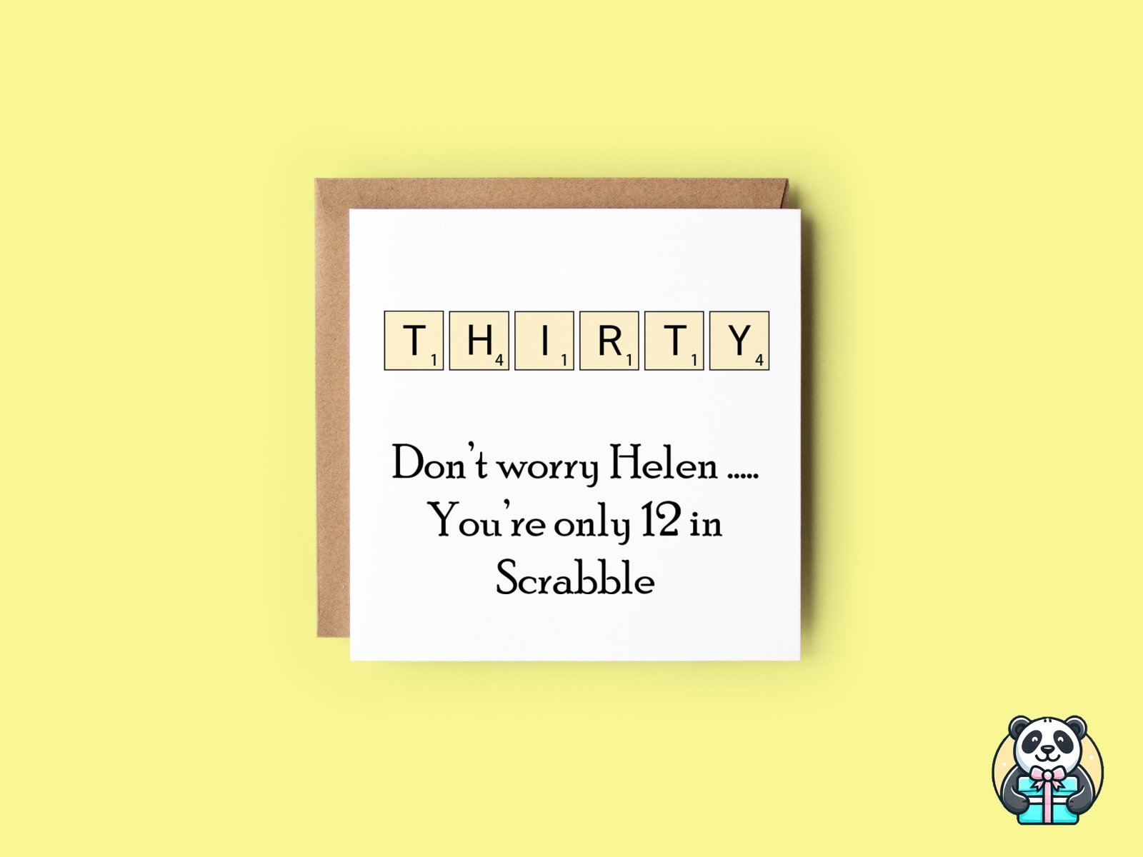 PERSONALISED Scrabble Age 30 Birthday Card - The Gifted Panda Main image