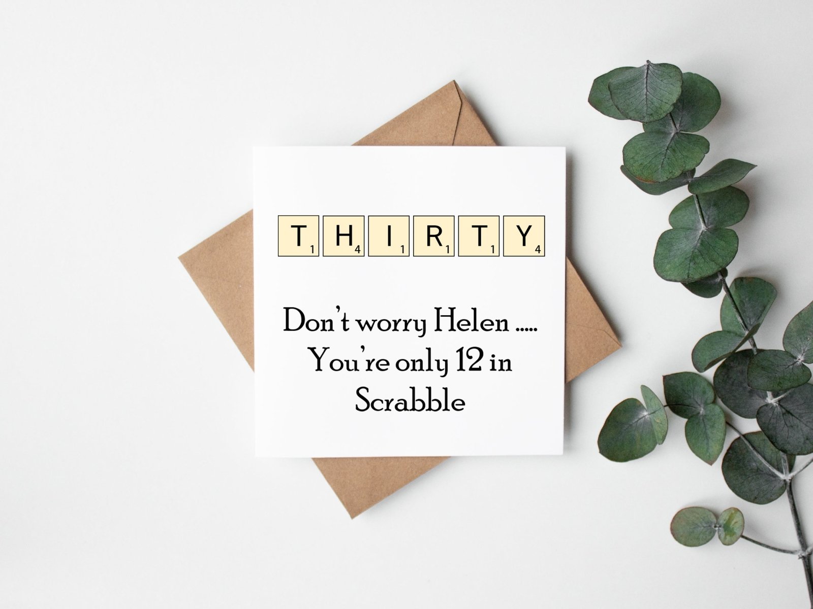 PERSONALISED Scrabble Age 30 Birthday Card - The Gifted Panda