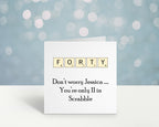 PERSONALISED Scrabble Age 40 Birthday Card - The Gifted Panda