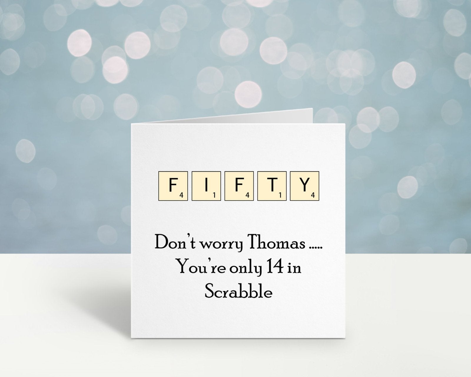 PERSONALISED Scrabble Age 50 Birthday Card Secondary image