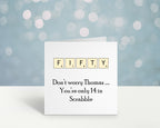 PERSONALISED Scrabble Age 50 Birthday Card - The Gifted Panda
