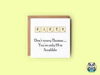 PERSONALISED Scrabble Age 50 Birthday Card - The Gifted Panda