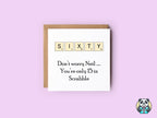 PERSONALISED Scrabble Age 60 Birthday Card - The Gifted Panda
