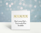 PERSONALISED Scrabble Age 60 Birthday Card - The Gifted Panda