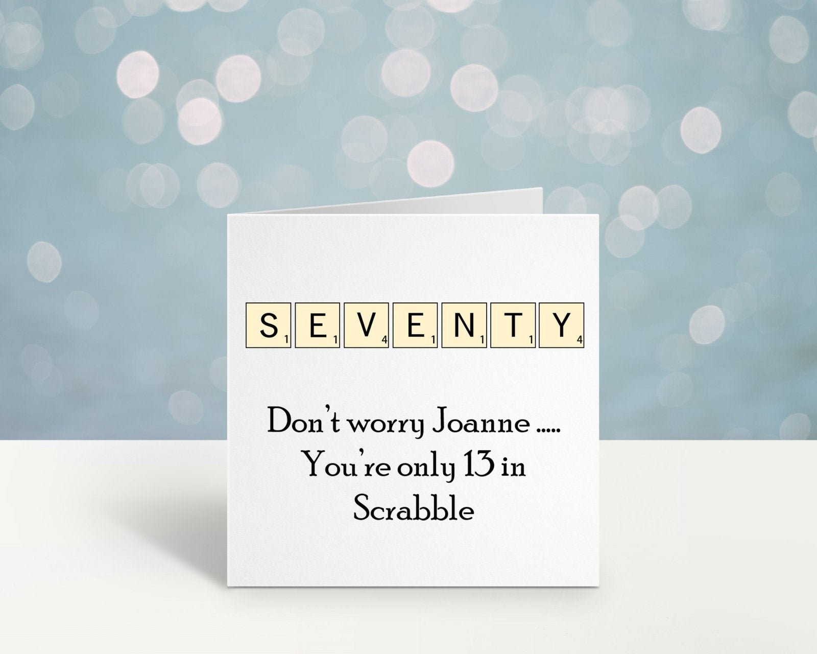 PERSONALISED Scrabble Age 70 Birthday Card Secondary image