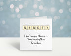PERSONALISED Scrabble Age 90 Birthday Card - The Gifted Panda