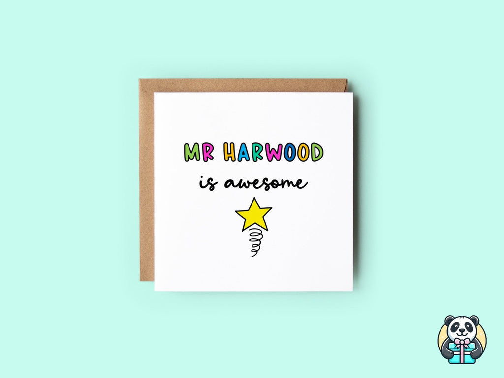 Personalised Teacher Is Awesome Card - The Gifted Panda