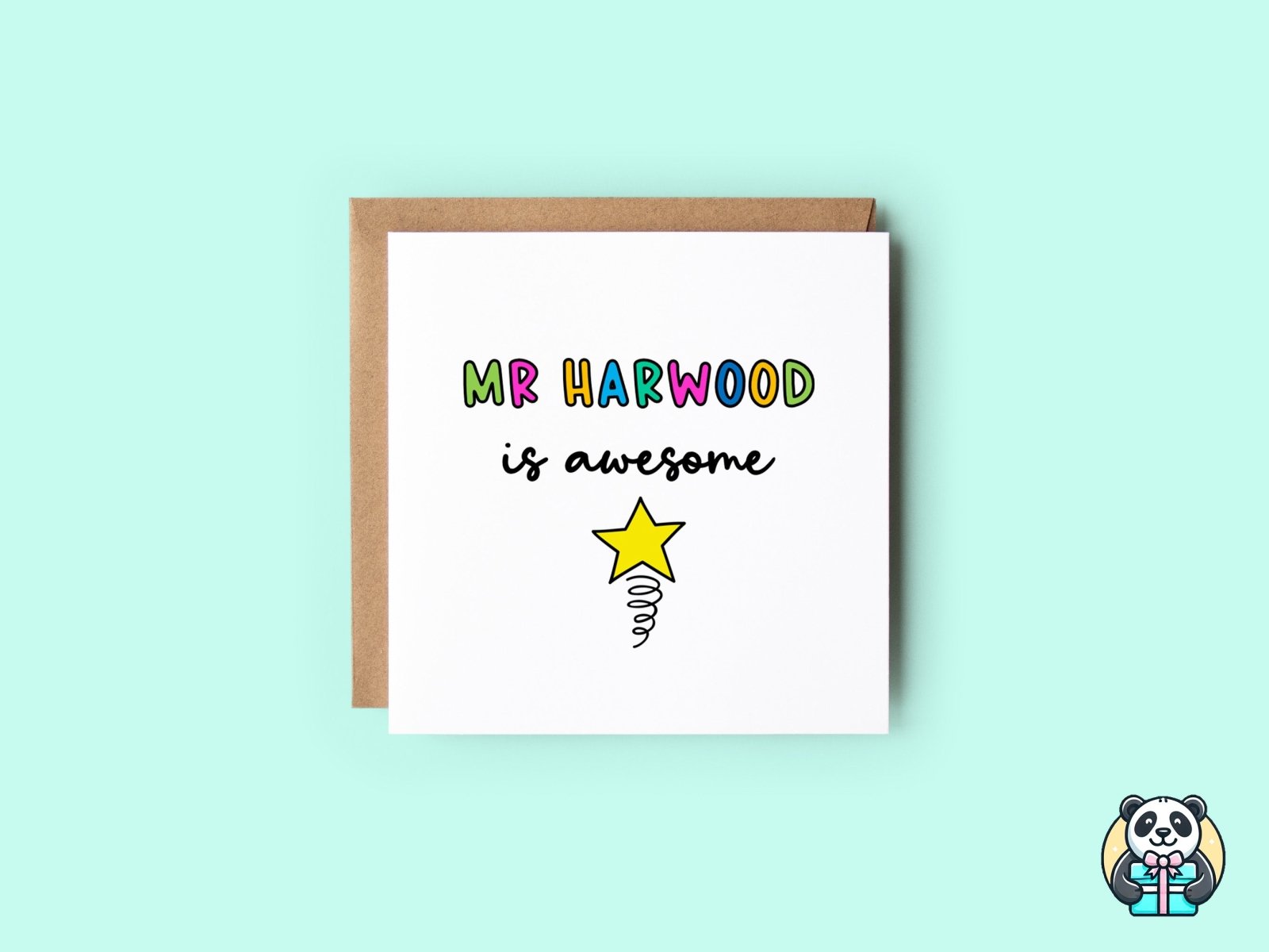 Personalised Teacher Is Awesome Card - The Gifted Panda