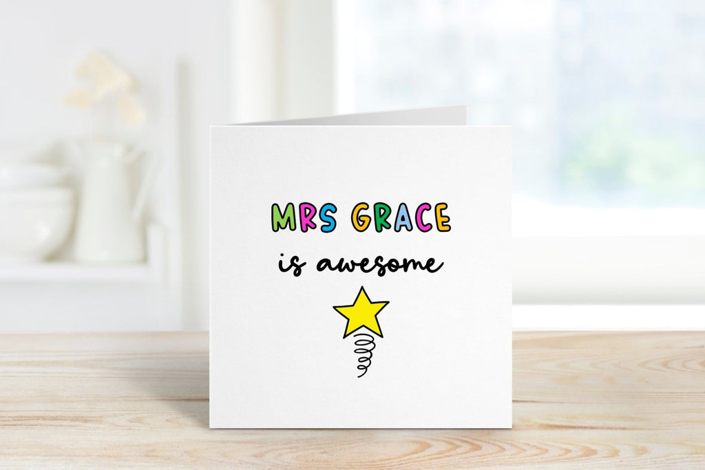 Personalised Teacher Is Awesome Card - The Gifted Panda