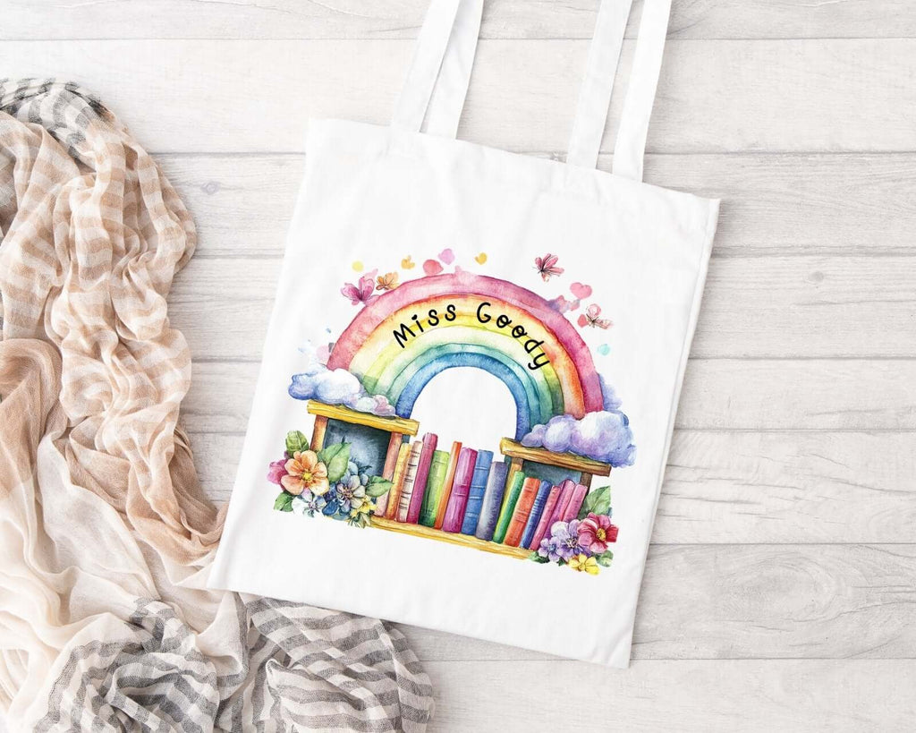 Personalised Teacher Watercolour Tote Bag - The Gifted Panda