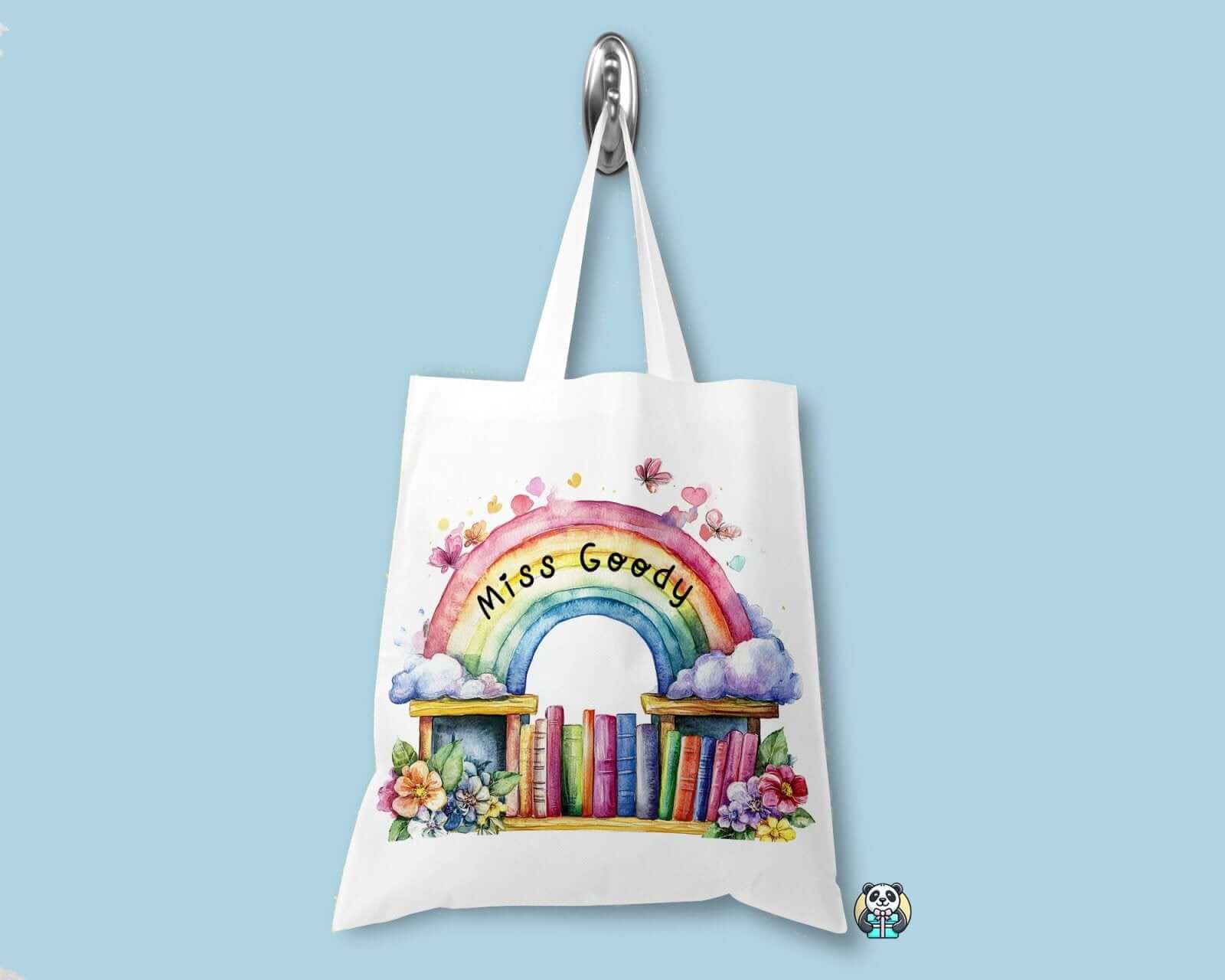 Personalised Teacher Watercolour Tote Bag - The Gifted Panda
