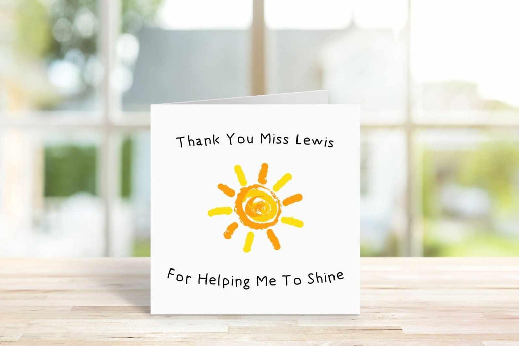Personalised Thank You For Helping Me To Shine Greetings Card - The Gifted Panda