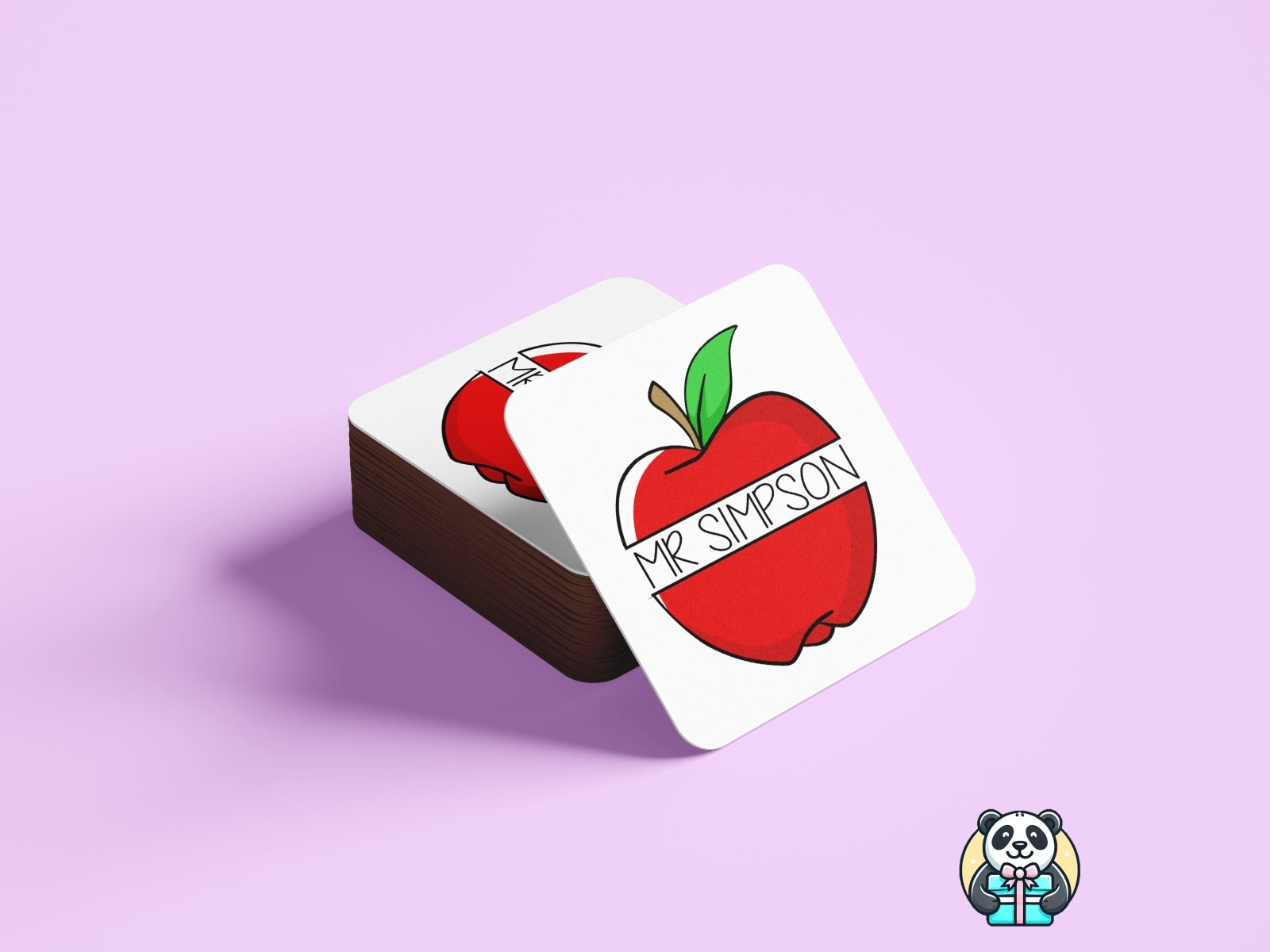 Personalised Thank You Teacher - Apple - Coaster - The Gifted Panda