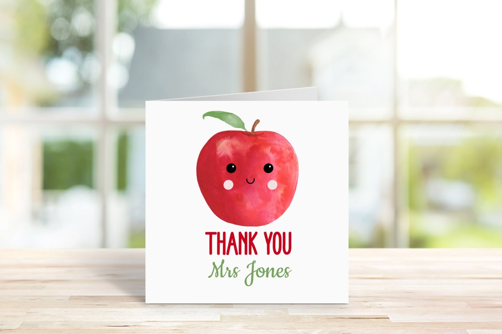 Personalised Thank You Teacher Apple Greeting Card Secondary image