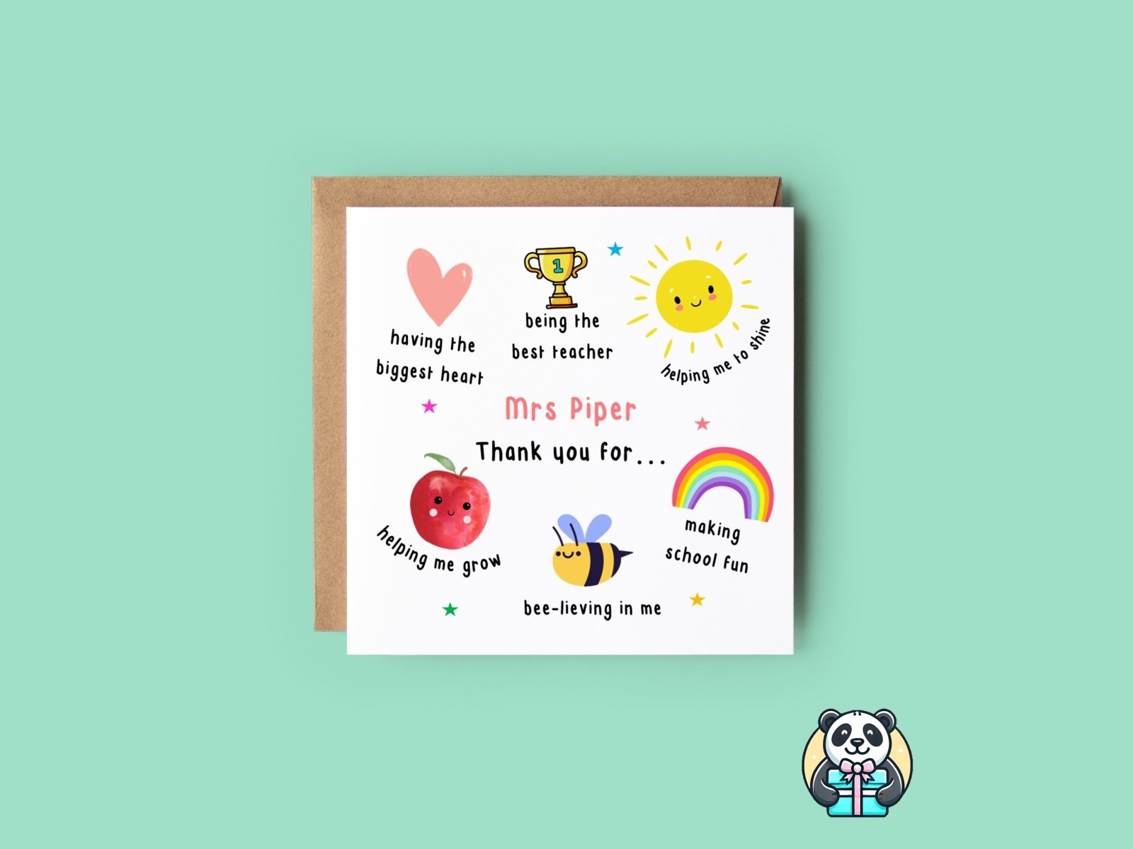 Personalised Thank You Teacher For... - The Gifted Panda