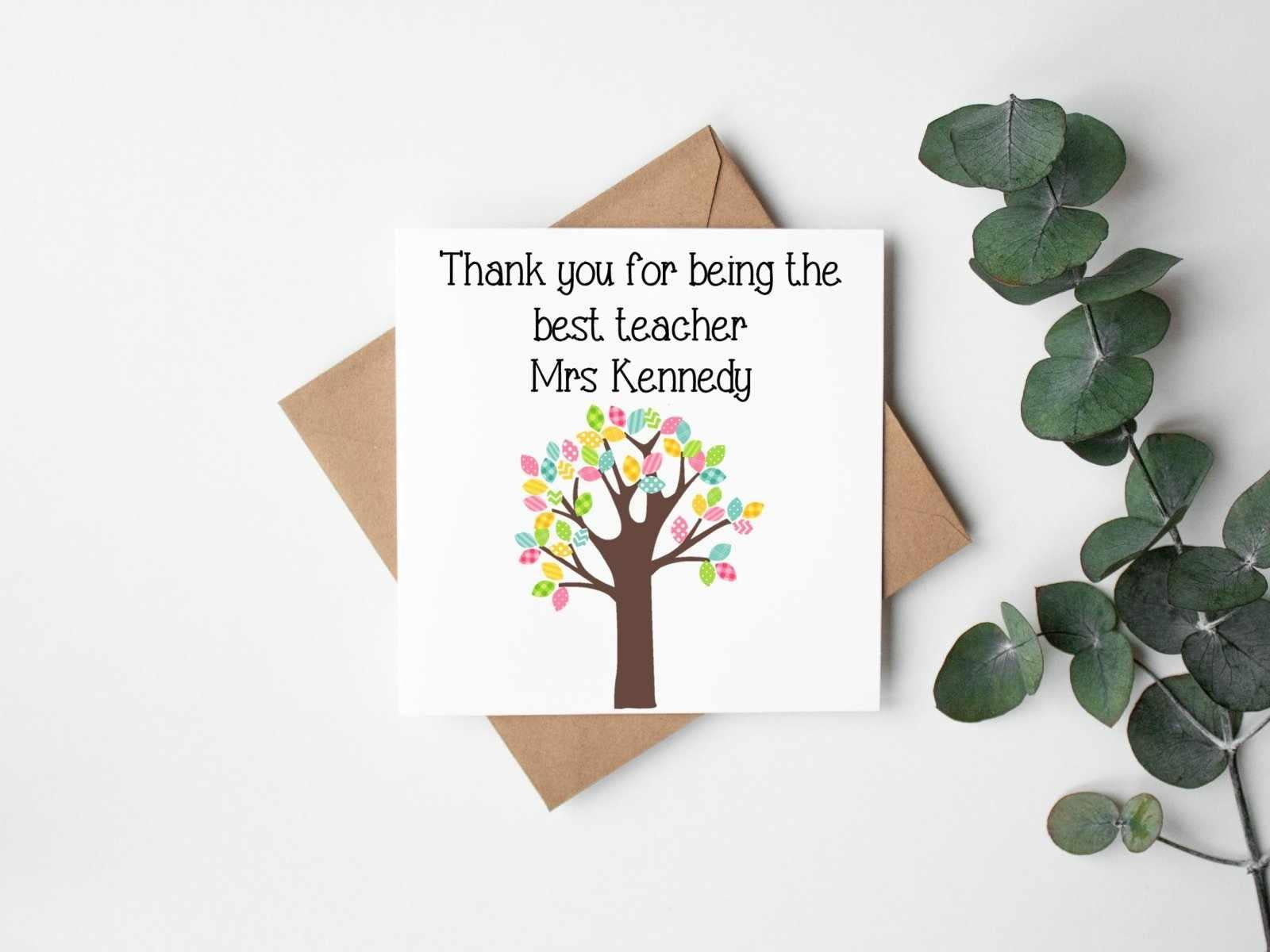 Personalised Thank You Teacher Greetings Card - The Gifted Panda