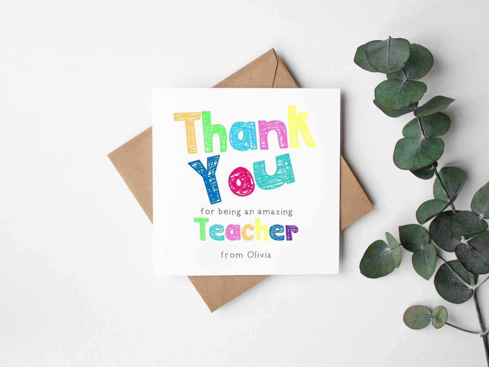 Personalised Thank You Teacher Greetings Card Secondary image