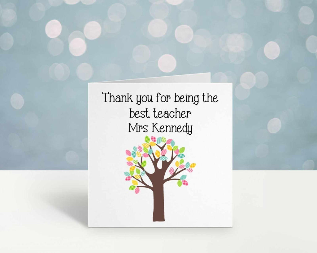 Personalised Thank You Teacher Greetings Card - The Gifted Panda