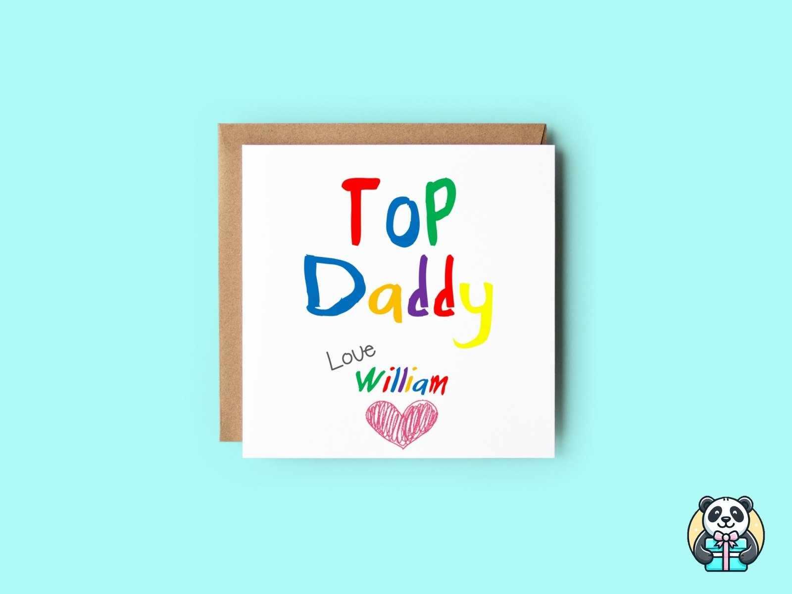 Personalised Top Daddy Greetings Card - The Gifted Panda Main image