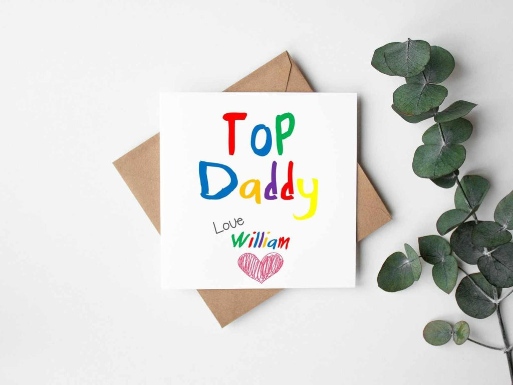 Personalised Top Daddy Greetings Card - The Gifted Panda