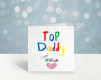 Personalised Top Daddy Greetings Card - The Gifted Panda