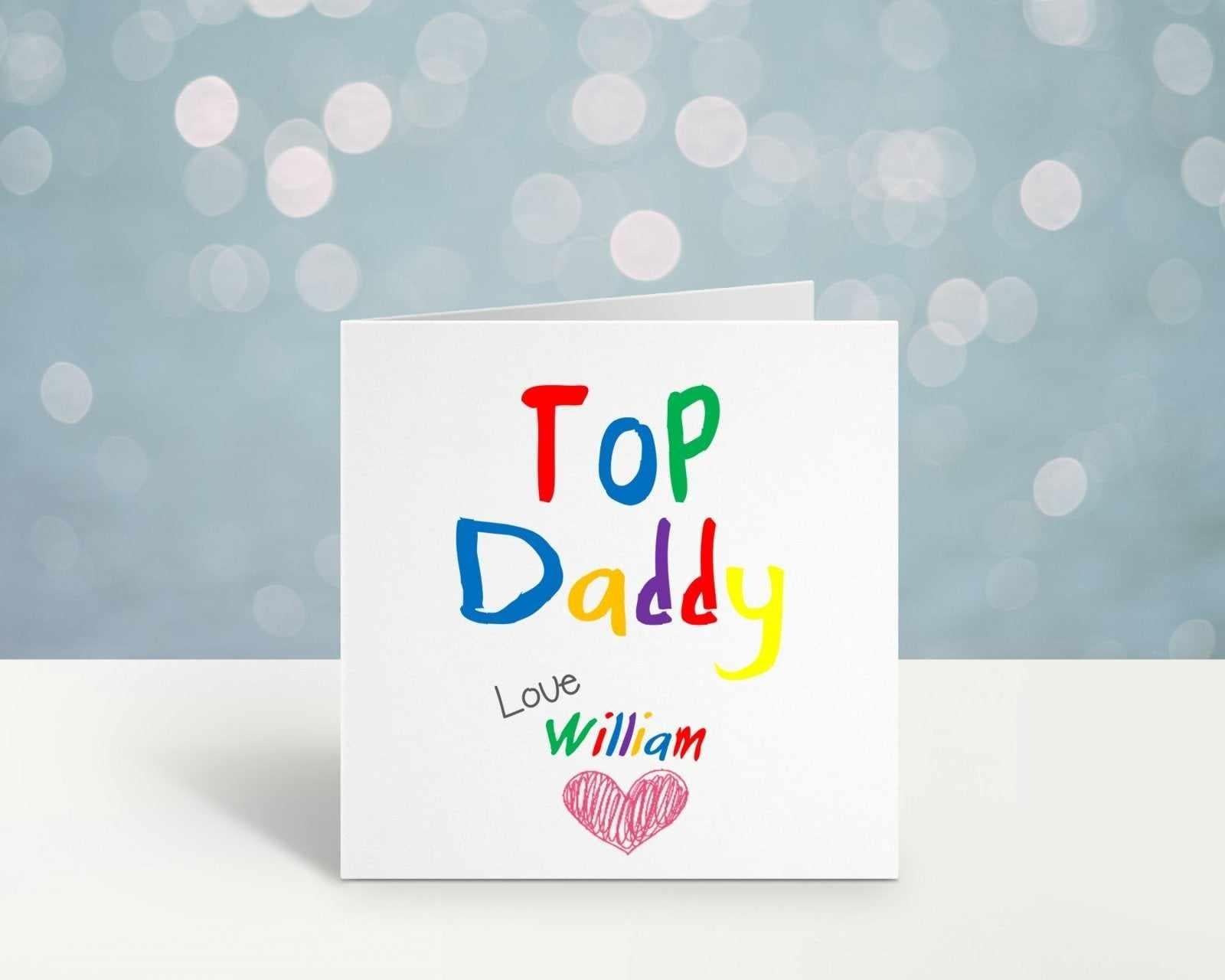 Personalised Top Daddy Greetings Card - The Gifted Panda