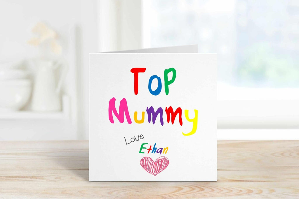 Personalised Top Mummy Greetings Card - The Gifted Panda