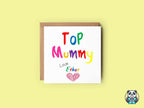 Personalised Top Mummy Greetings Card - The Gifted Panda