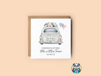 Personalised Vintage Wedding Car Card - The Gifted Panda