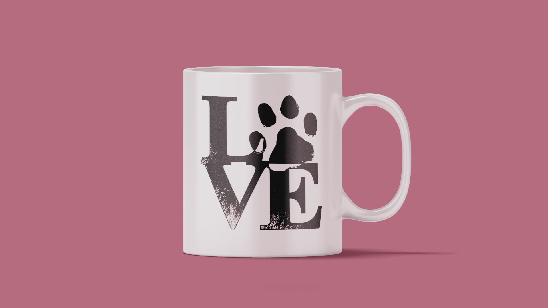 Love Paw Print Novelty Mug