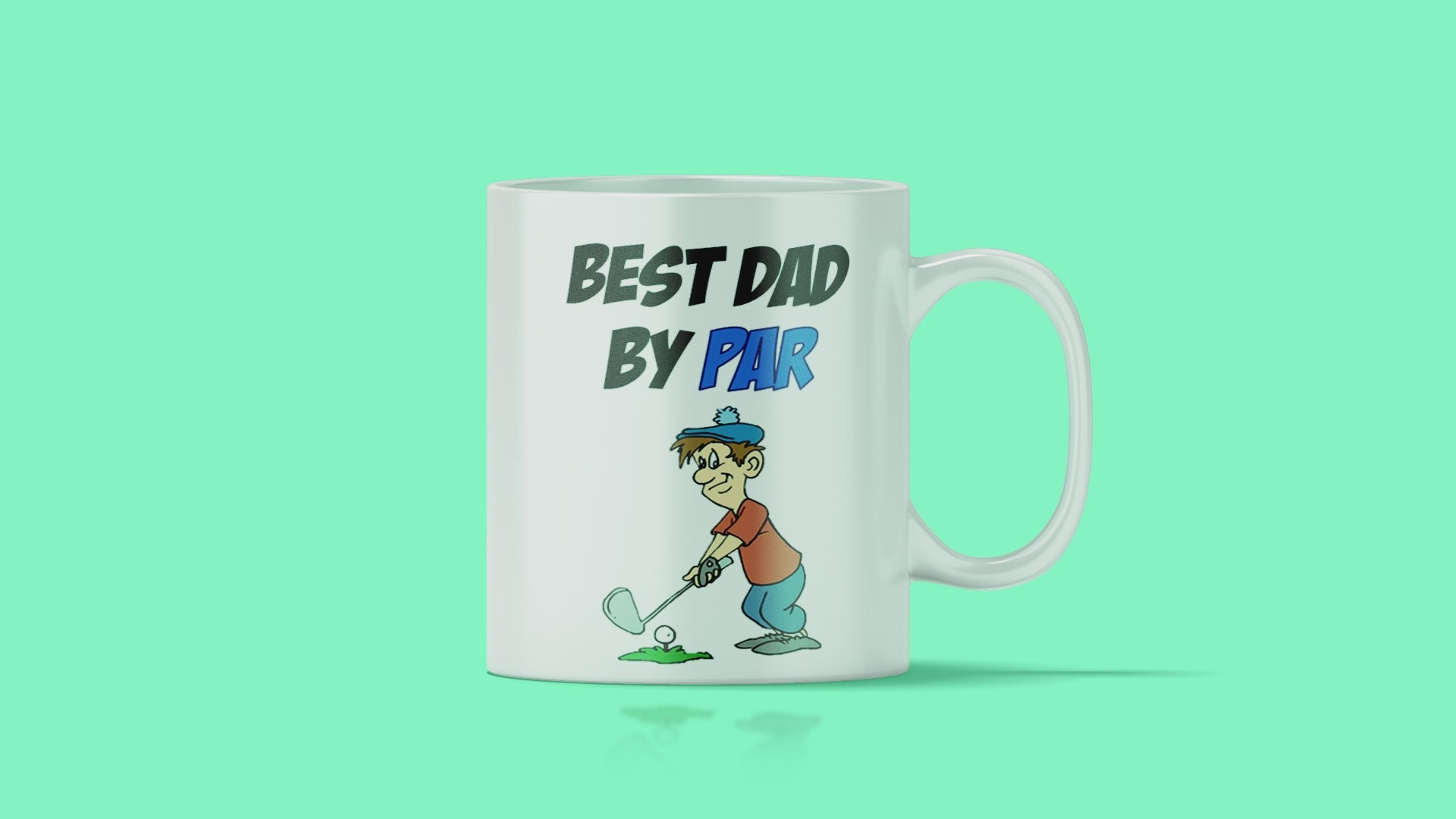 Best Dad By Par Cartoon Mug