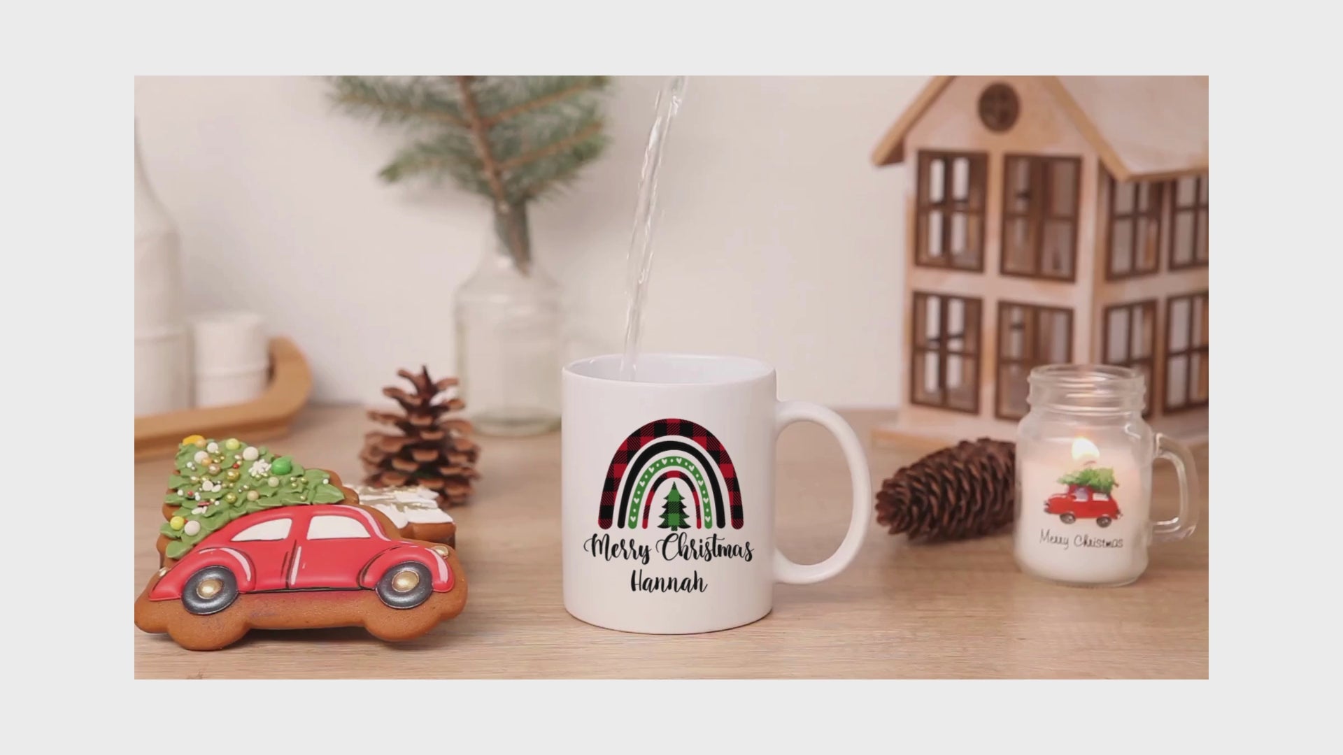 Personalised Plaid Rainbow Mug