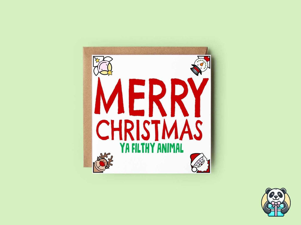 Rude Merry Christmas Greetings Card - The Gifted Panda