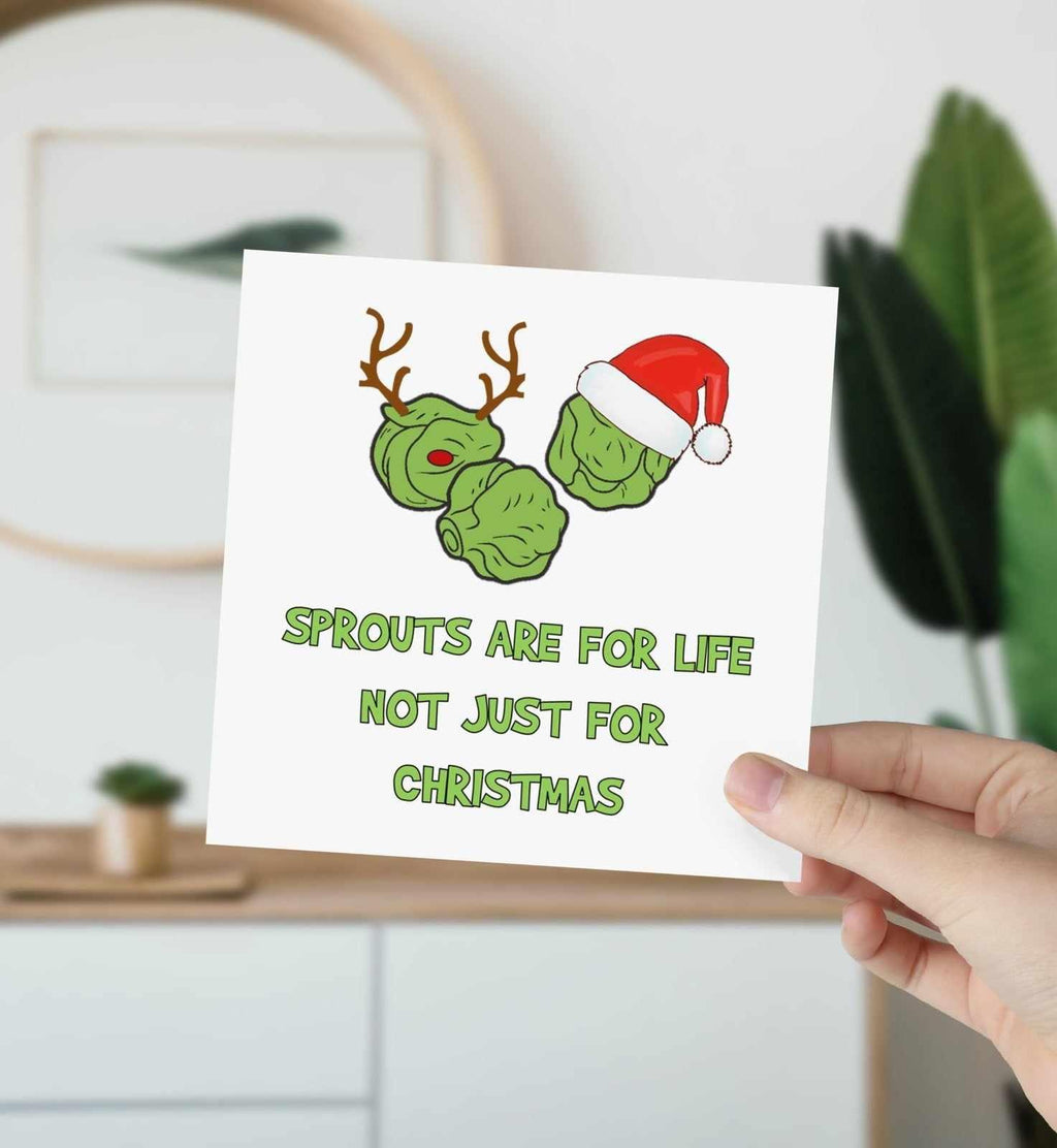 Sprouts Are For Life Not Just Christmas - Christmas Card - The Gifted Panda
