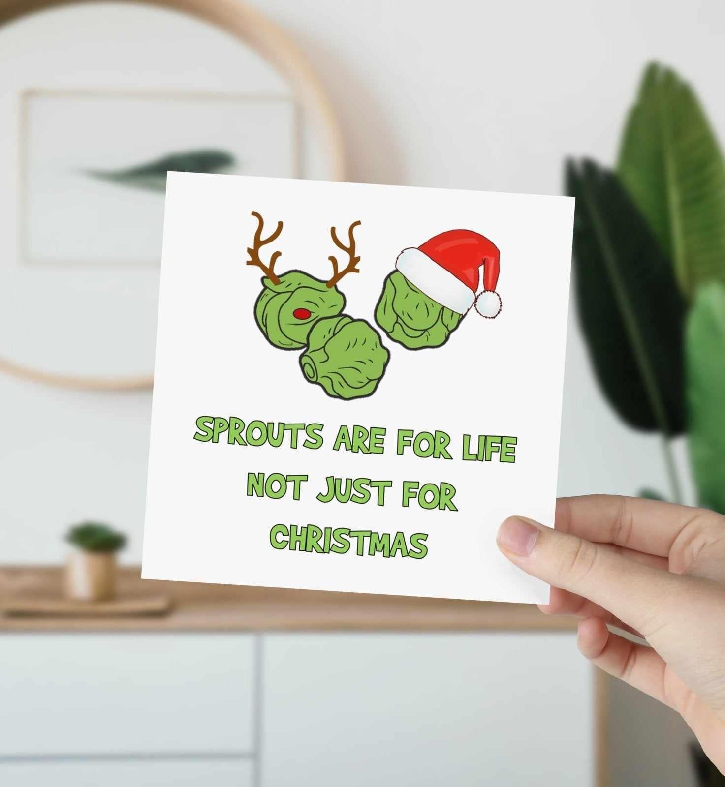 Sprouts Are For Life Not Just Christmas - Christmas Card - The Gifted Panda
